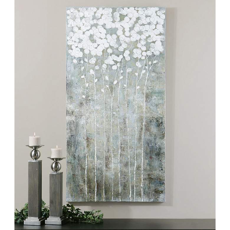 Image 1 Uttermost Cotton Florals 55" High Framed Canvas Wall Art