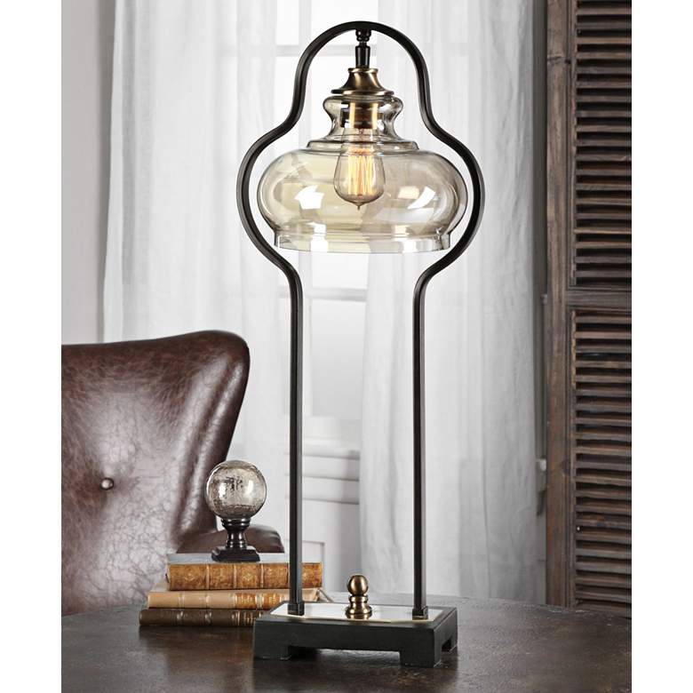 Image 3 Uttermost Cotulla 28 1/2 inch High Aged Black Iron Industrial Buffet Lamp more views