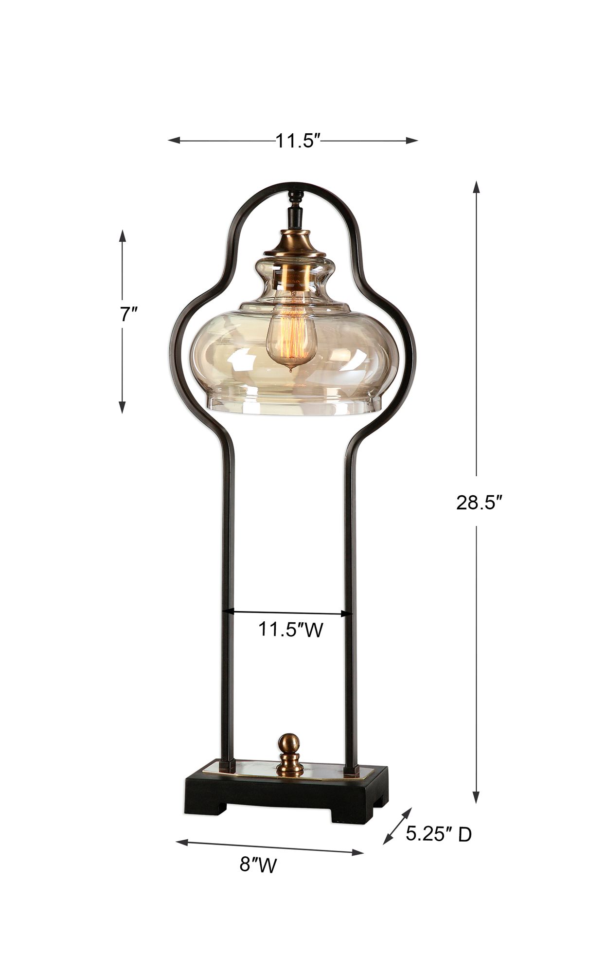 Image 4 Uttermost Cotulla 28 1/2" High Aged Black Iron Industrial Buffet Lamp more views