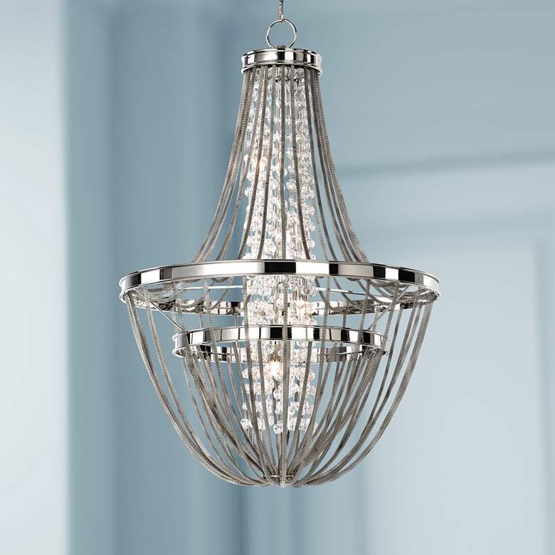 Image 1 Uttermost Couler 20" Wide Polished Nickel 4-Light Chandelier