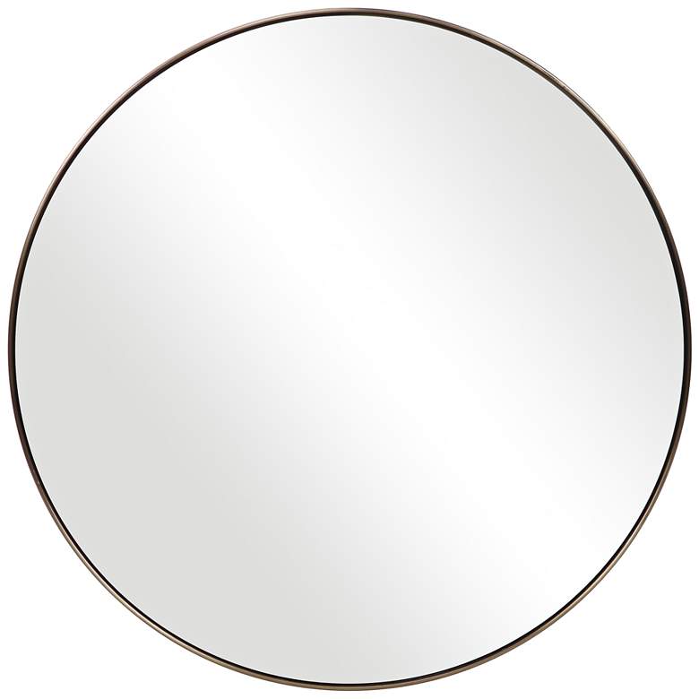 Image 2 Uttermost Coulson Brushed Brass 31 1/2 inch Round Wall Mirror