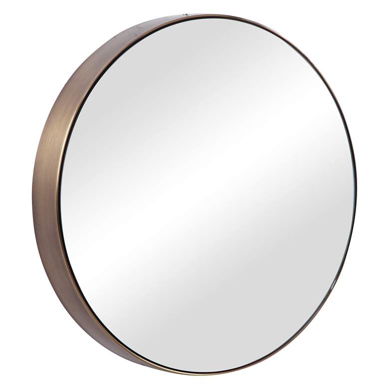 Image 4 Uttermost Coulson Brushed Brass 31 1/2 inch Round Wall Mirror more views