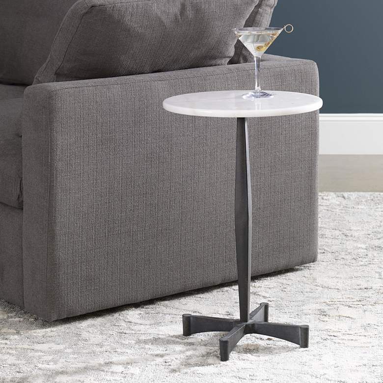 Image 1 Uttermost Counteract 15 3/4"W Black and White Drink Table