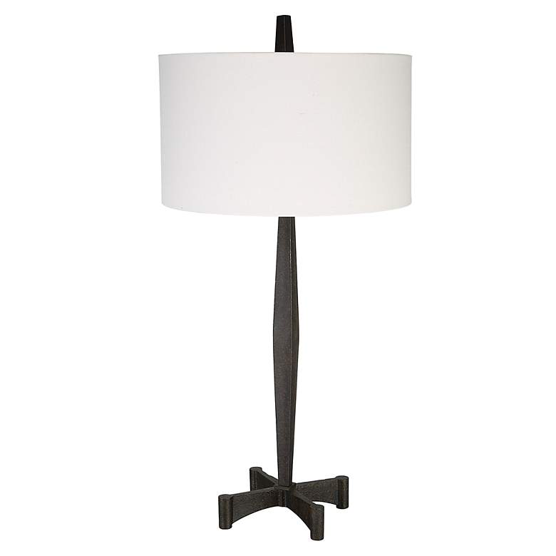 Image 4 Uttermost Counteract 34 3/4" Modern Aged Black Metal Table Lamp more views