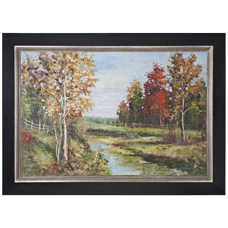 Image 1 Uttermost Country Creek 75 3/4 inch Wide Frame Canvas Wall Art