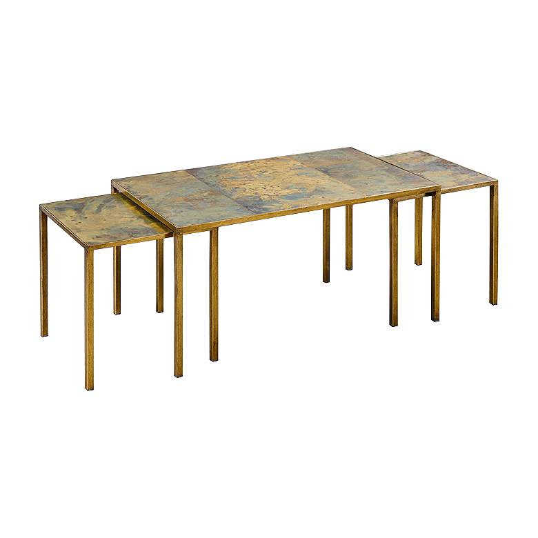 Image 1 Uttermost Couper Gold Leaf 3-Piece Nesting Coffee Table Set