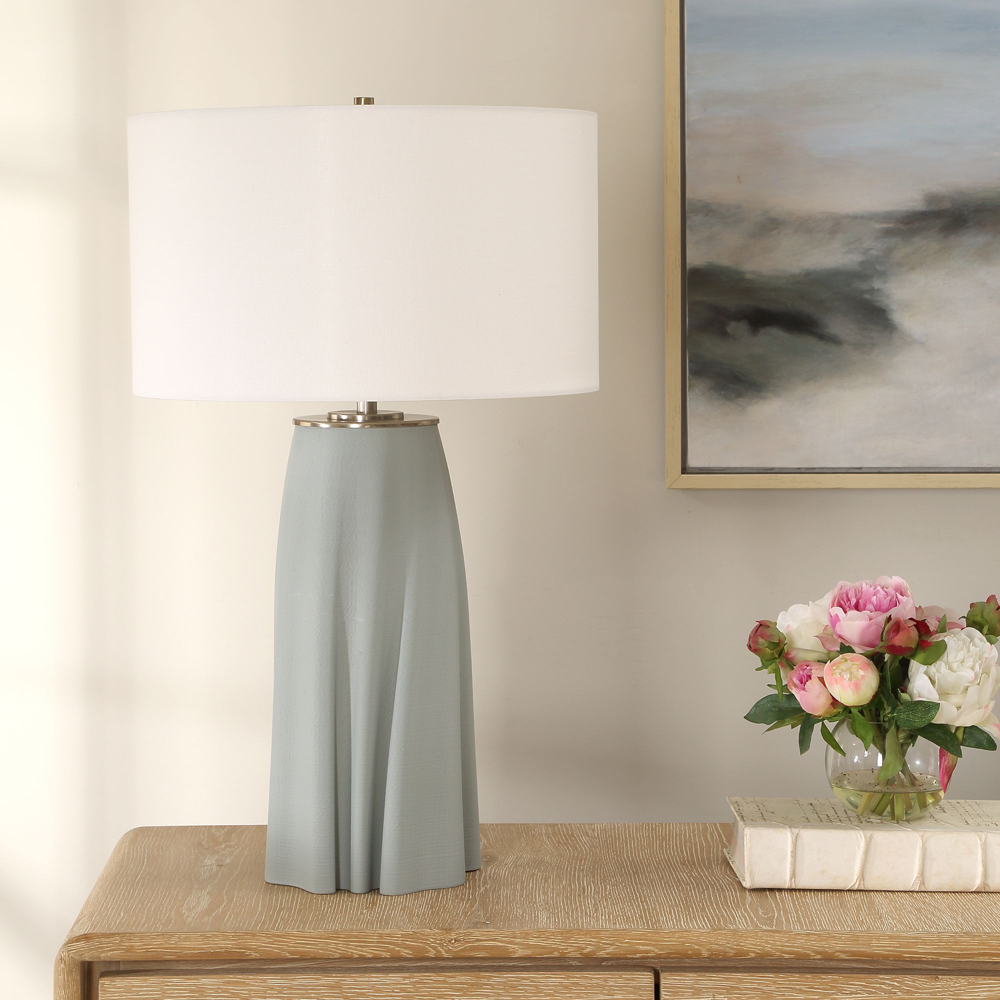Image 3 Uttermost Cover Up 28 3/4" Light Blue Ceramic Table Lamp more views