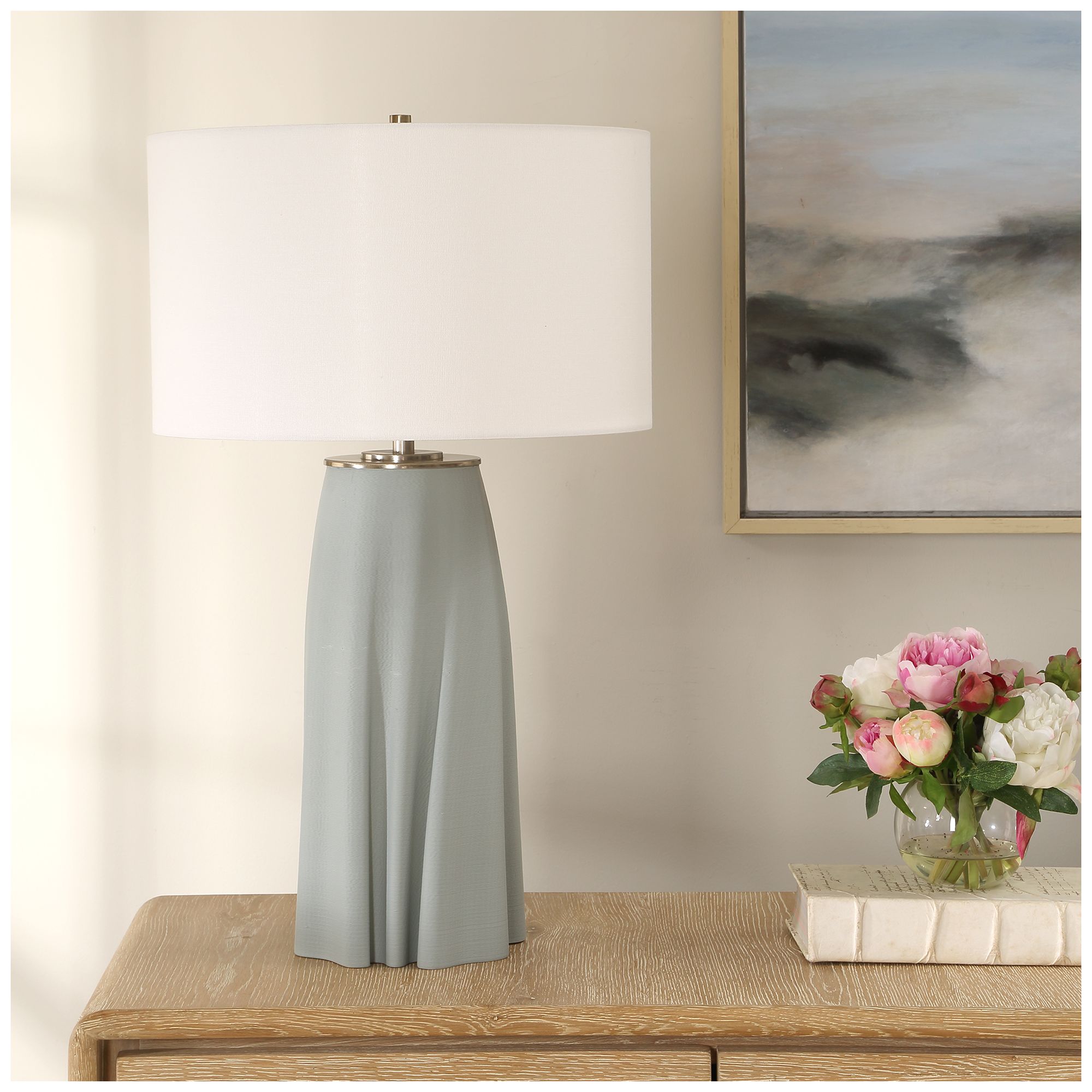 Image 3 Uttermost Cover Up 28 3/4" Light Blue Ceramic Table Lamp more views