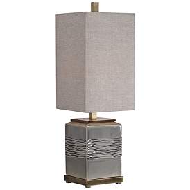 Image2 of Uttermost Covey Warm Gray Glaze Ceramic Buffet Table Lamp