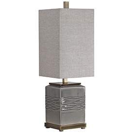Image3 of Uttermost Covey Warm Gray Glaze Ceramic Buffet Table Lamp more views