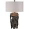 Uttermost Crayton Glossy Crackle Rock-Gray Table Lamp