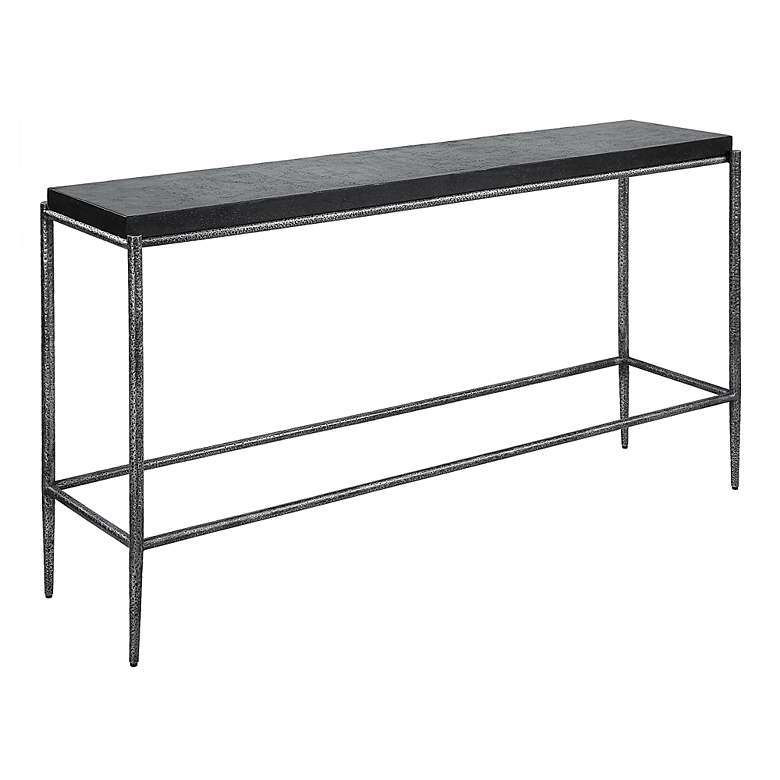 Image 4 Uttermost Crescendo 60" L x 32" H Silver and Black Console Table more views