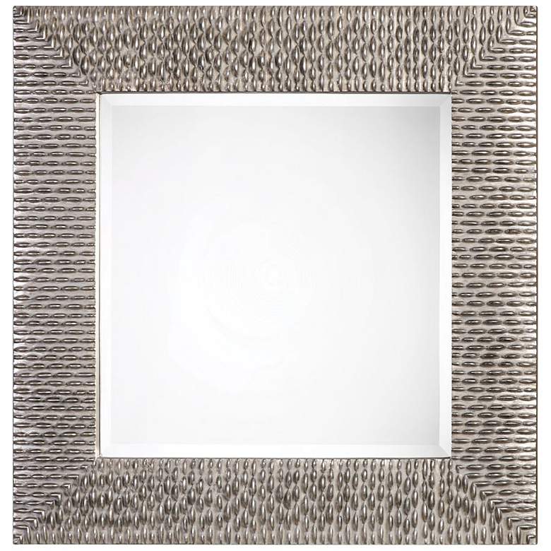 Image 2 Uttermost Cressida Silver Beaded 40" Square Wall Mirror