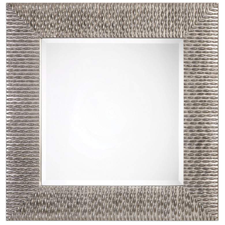 Image 2 Uttermost Cressida Silver Beaded 40 inch Square Wall Mirror