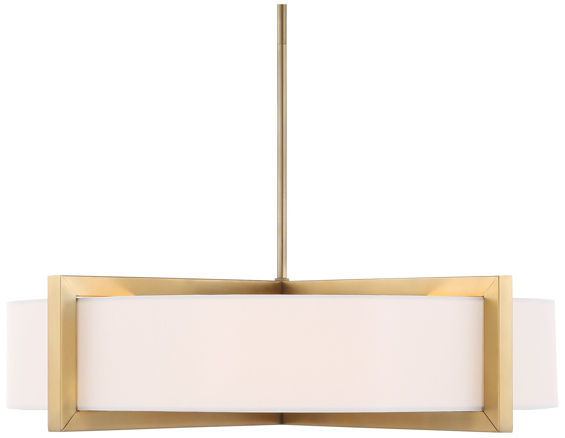 Image 4 Uttermost Cresson 30" Wide Brass and White 4-Light Pendant more views