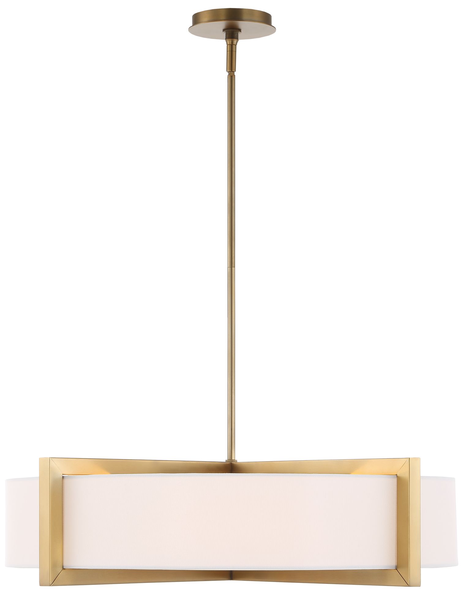 Image 5 Uttermost Cresson 30" Wide Brass and White 4-Light Pendant more views
