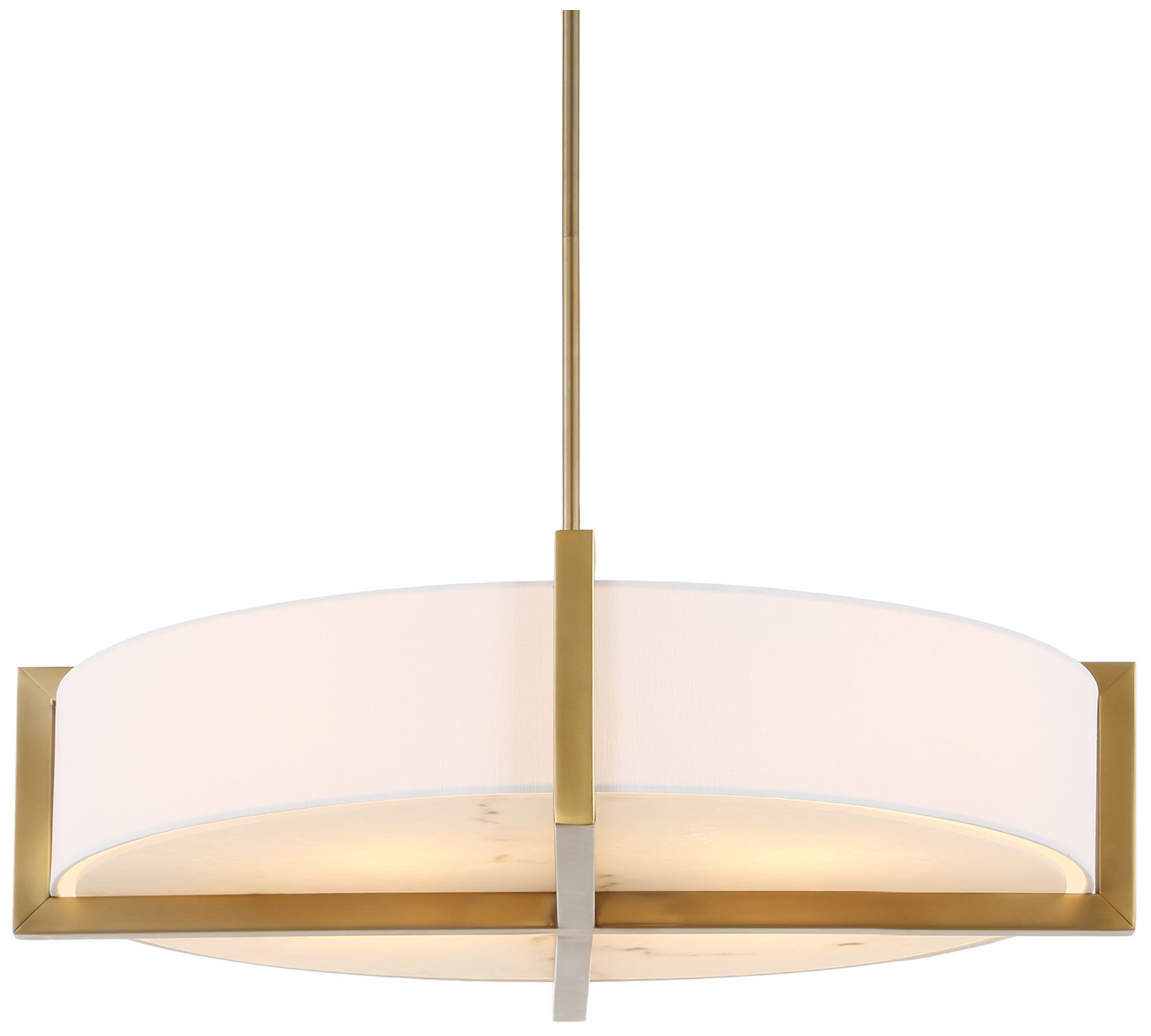 Image 6 Uttermost Cresson 30" Wide Brass and White 4-Light Pendant more views