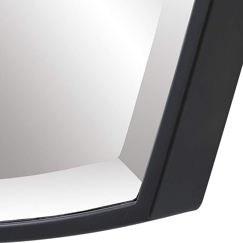 Image 6 Uttermost Crest Satin Black 25 1/4" x 36" Shield Wall Mirror more views