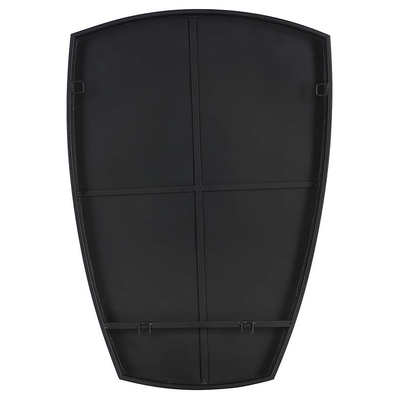 Image 7 Uttermost Crest Satin Black 25 1/4" x 36" Shield Wall Mirror more views