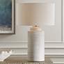 3_Uttermost Crimp 26 1/2" Distressed Ivory Glaze Ceramic Table Lamp more views