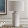 4_Uttermost Crimp 26 1/2" Distressed Ivory Glaze Ceramic Table Lamp more views