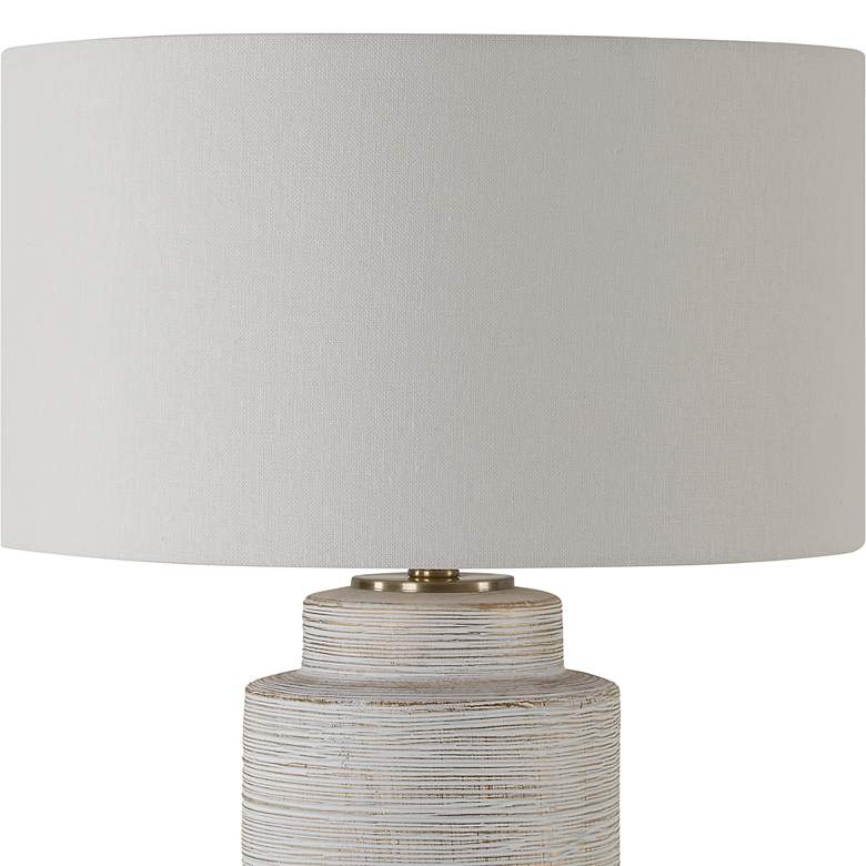 Image 6 Uttermost Crimp 26 1/2" Distressed Ivory Glaze Ceramic Table Lamp more views