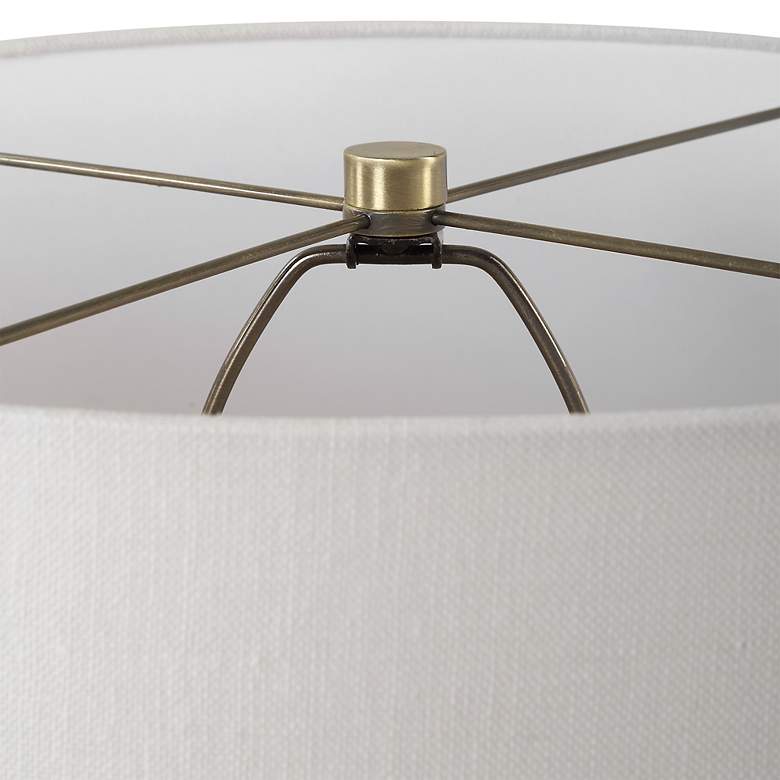 Image 7 Uttermost Crimp 26 1/2" Distressed Ivory Glaze Ceramic Table Lamp more views