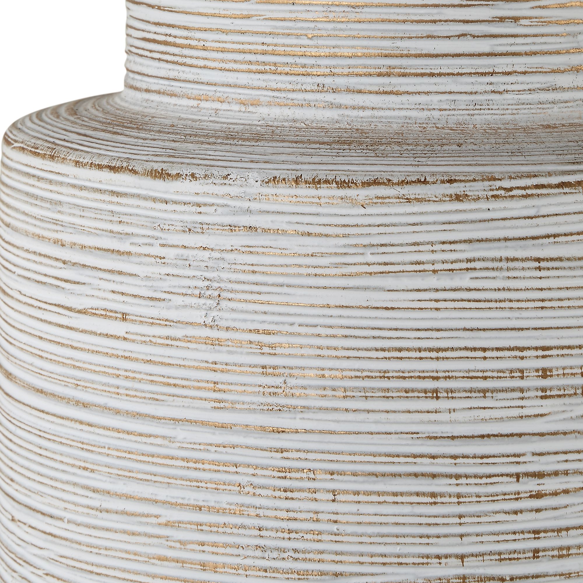 Uttermost Crimp 26 1/2" Distressed Ivory Glaze Ceramic Table Lamp