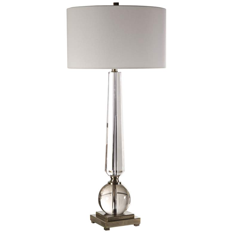Image 2 Uttermost Crista Tapered Cut Crystal Column Table Lamp
