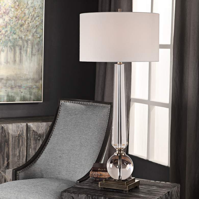 Image 6 Uttermost Crista Tapered Cut Crystal Column Table Lamp more views