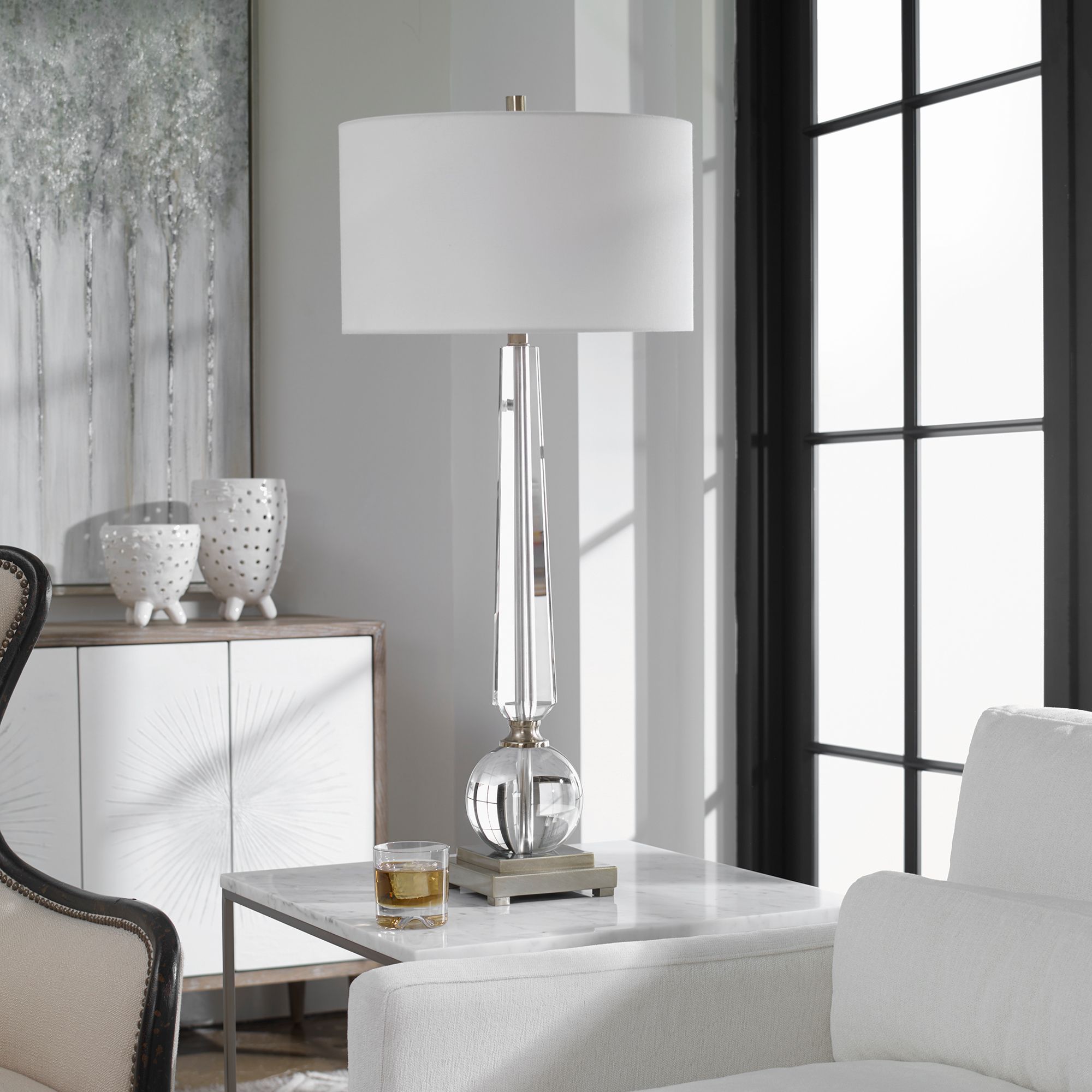 Image 7 Uttermost Crista Tapered Cut Crystal Column Table Lamp more views