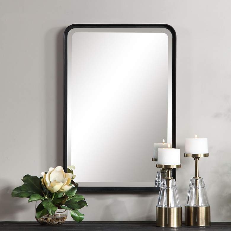 Image 1 Uttermost Croften Black 20 1/4 inch x 30 1/4 inch Vanity Wall Mirror
