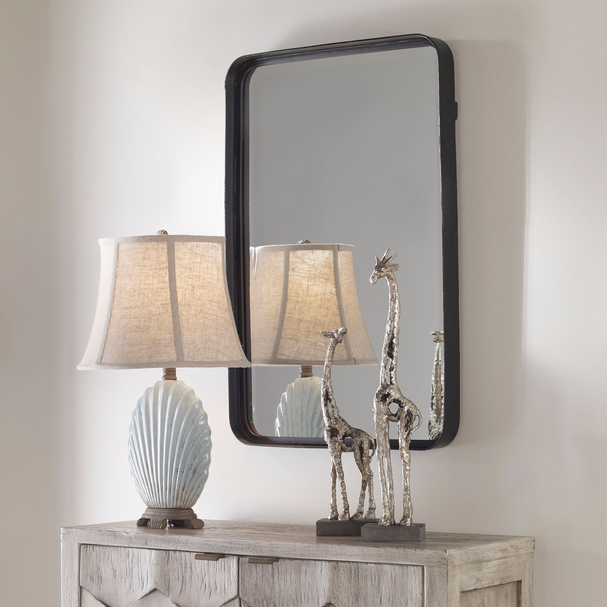 Uttermost Croften Black 20 1/4" x 30 1/4" Vanity Wall Mirror