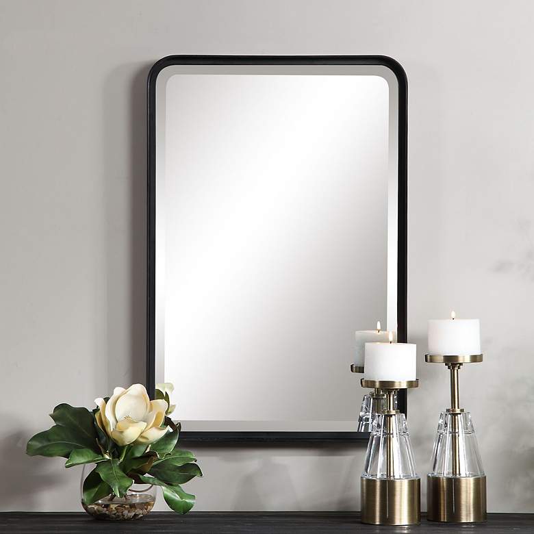 Image 4 Uttermost Croften Black 20 1/4" x 30 1/4" Vanity Wall Mirror more views