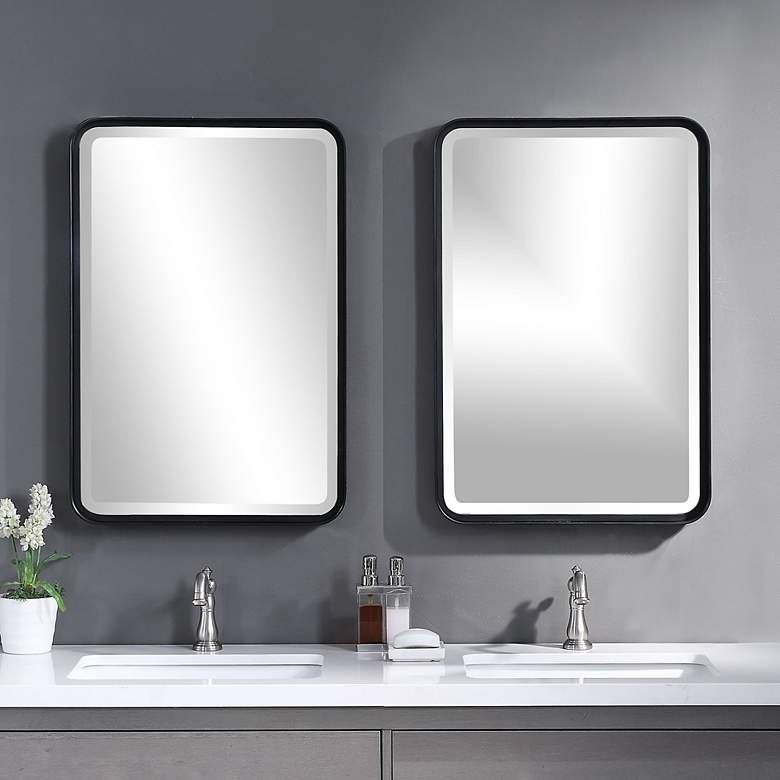 Image 6 Uttermost Croften Black 20 1/4" x 30 1/4" Vanity Wall Mirror more views