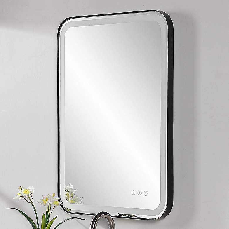 Image 2 Uttermost Crofton Black 22.3" x 32.3" Lighted LED Vanity Mirror