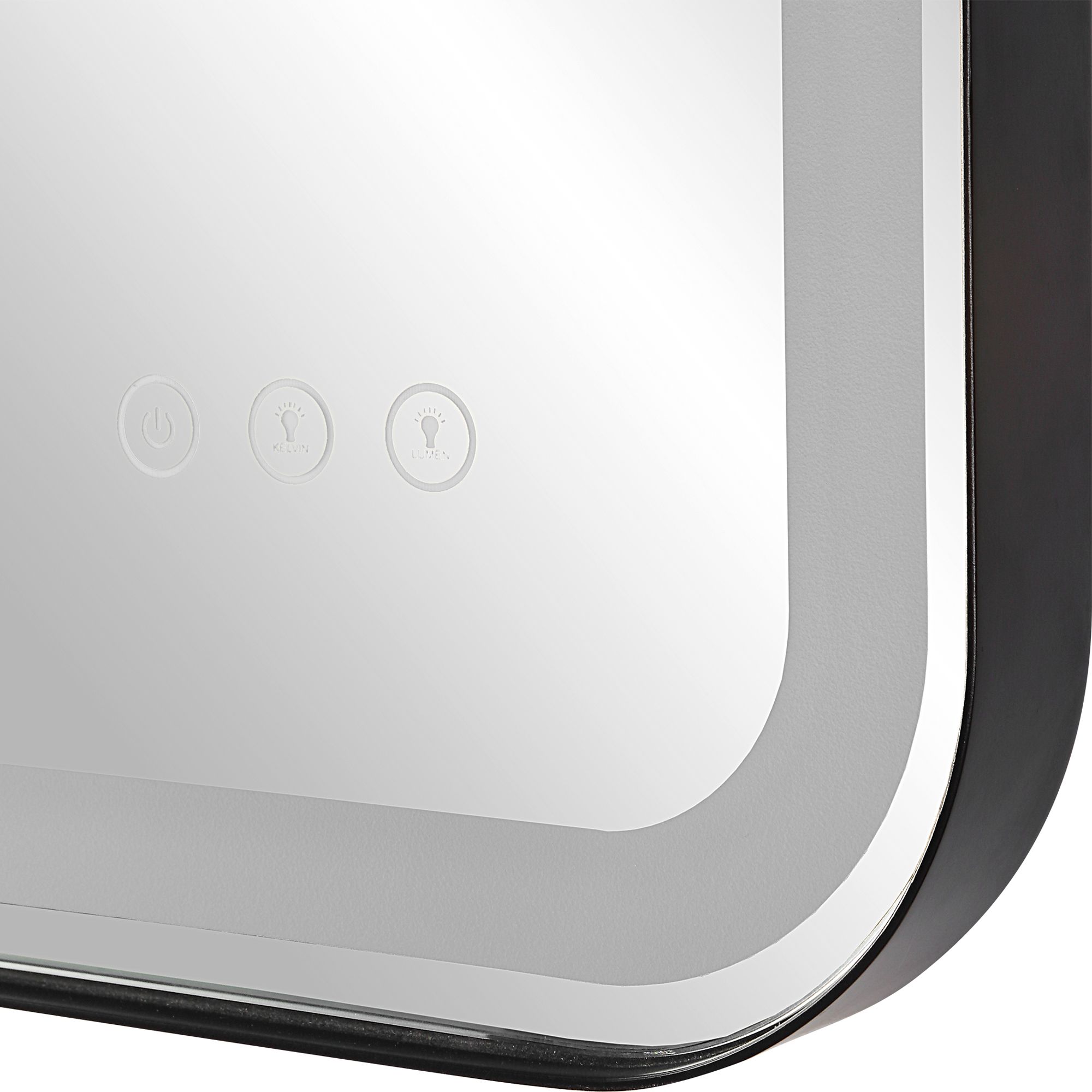 Uttermost Crofton Black 22.3" x 32.3" Lighted LED Vanity Mirror in scene