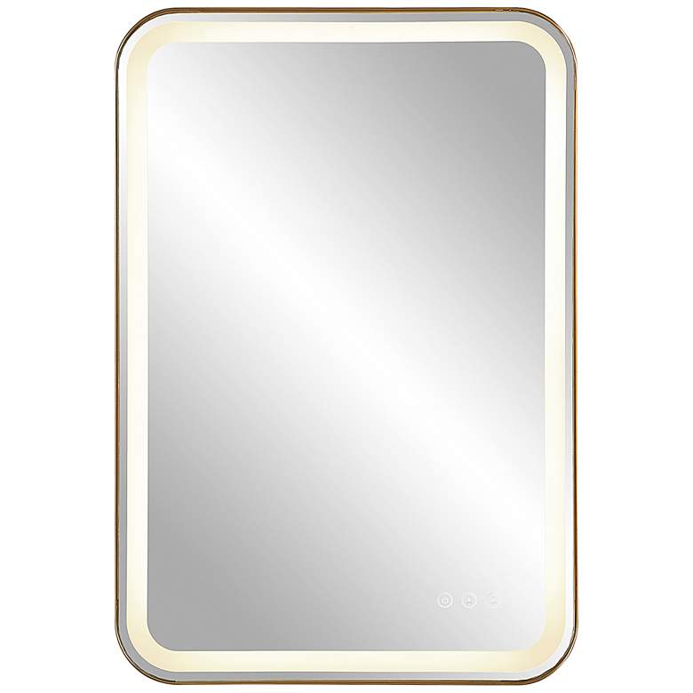 Image 3 Uttermost Crofton Brass 22.3 inch x 32.3 inch Lighted LED Vanity Mirror
