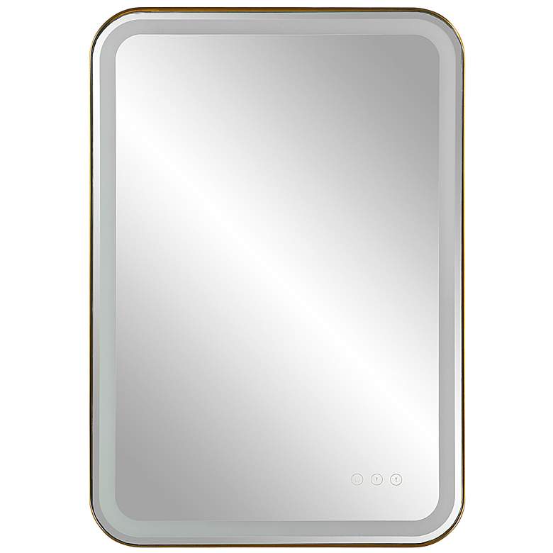 Image 3 Uttermost Crofton Brass 22.3" x 32.3" Lighted LED Vanity Mirror