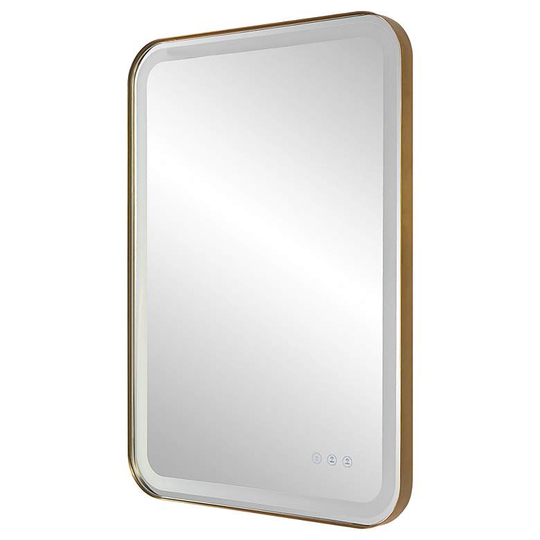 Image 6 Uttermost Crofton Brass 22.3" x 32.3" Lighted LED Vanity Mirror more views