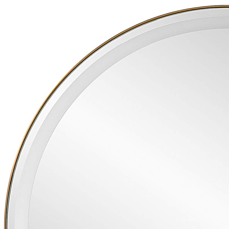 Image 4 Uttermost Crofton Brass 32 inch Round Lighted LED Round Mirror more views