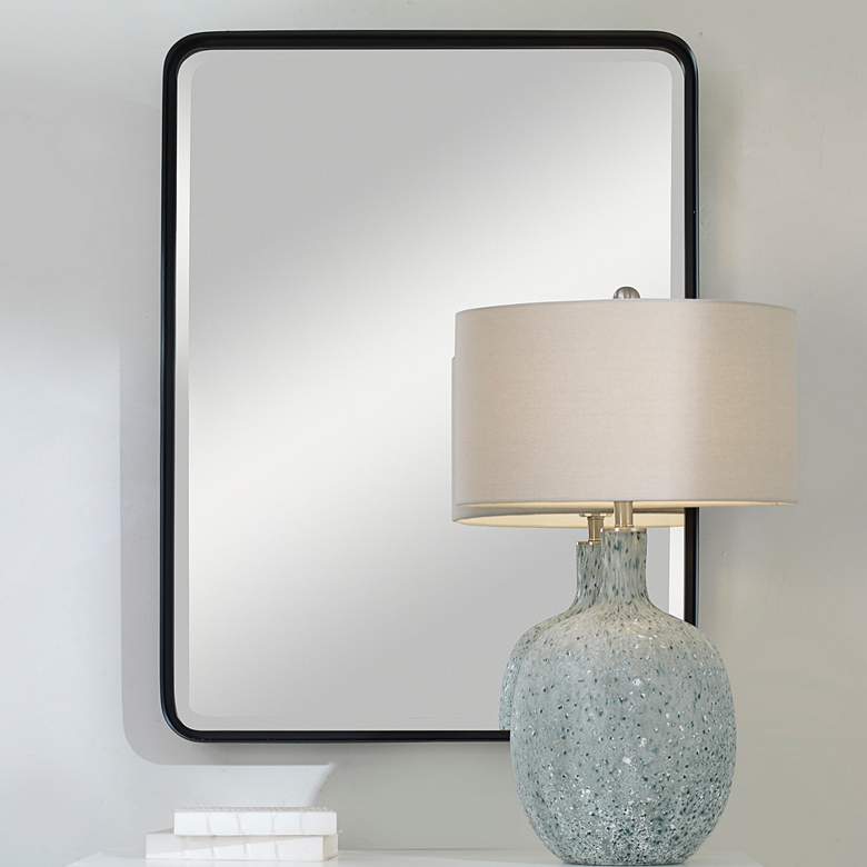Image 1 Uttermost Crofton Satin Black 30 inch x 40 inch Wall Mirror