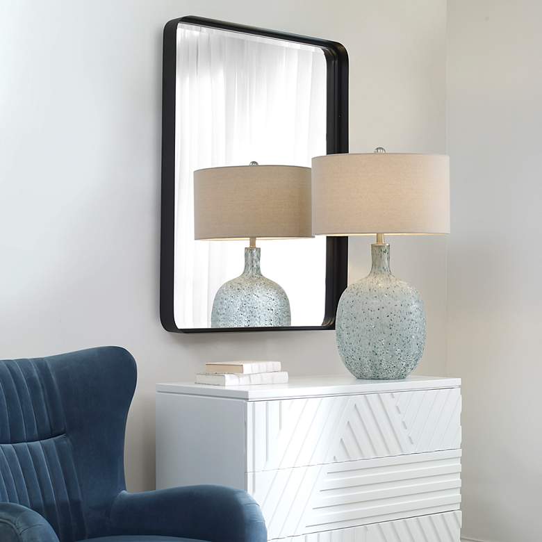 Image 3 Uttermost Crofton Satin Black 30 inch x 40 inch Wall Mirror more views