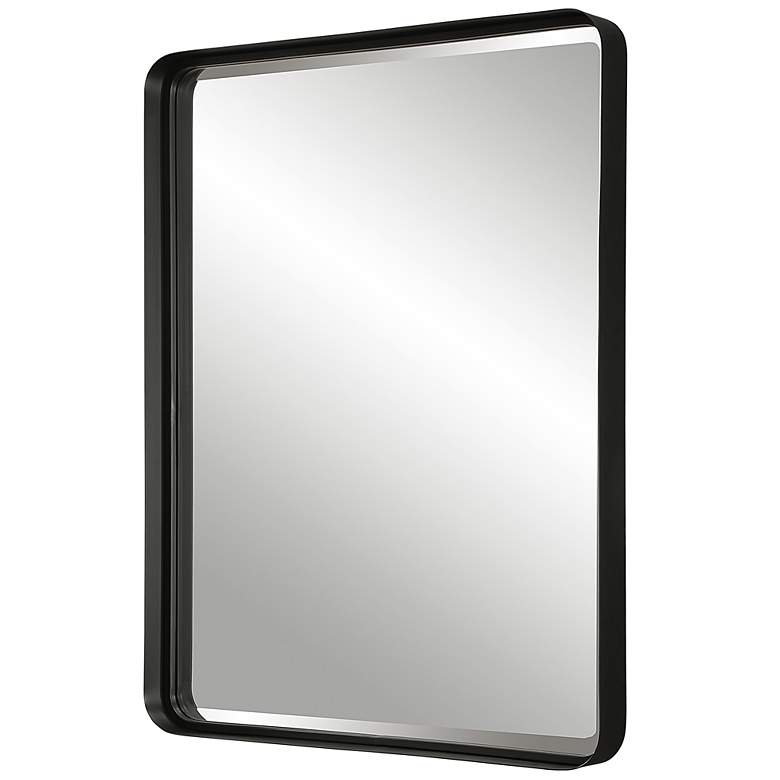 Image 4 Uttermost Crofton Satin Black 30 inch x 40 inch Wall Mirror more views