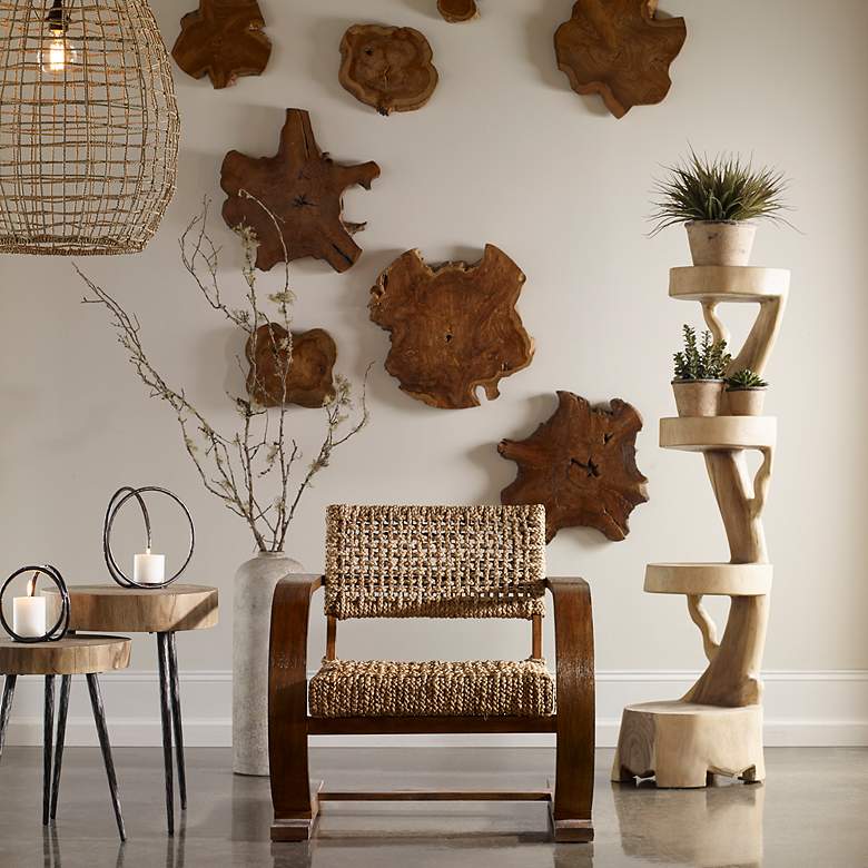 Image 7 Uttermost Cross 24" Wide Natural Sea Grass Pendant Light more views
