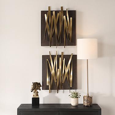 Uttermost Crosshatch 24" High 2-Piece Metal Wall Decor Set