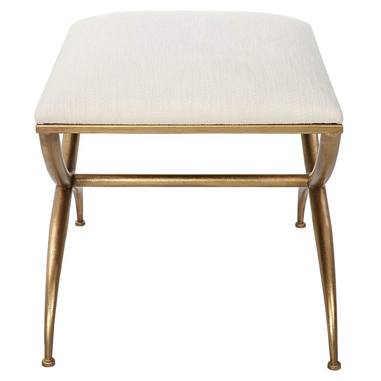 Image 3 Uttermost Crossing 23 1/2" Wide White Fabric Small Bench more views