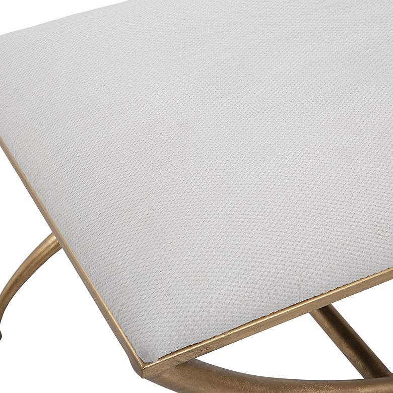 Image 4 Uttermost Crossing 23 1/2" Wide White Fabric Small Bench more views