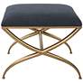 2_Uttermost Crossing 24" Wide Navy Blue Fabric Small Bench