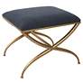 3_Uttermost Crossing 24" Wide Navy Blue Fabric Small Bench more views